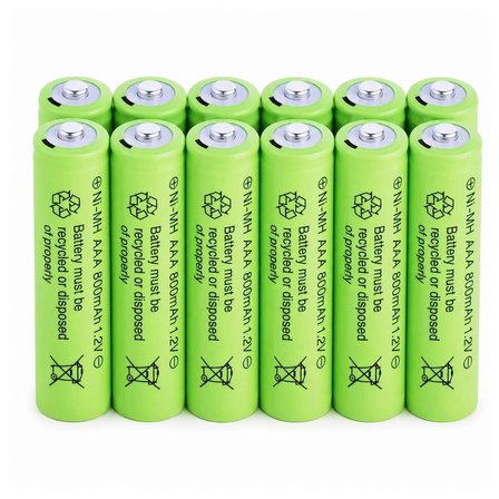 800 Mah 1.2V Aaa Ni-Cd Şarj Edilebilir Pil 12 Adet