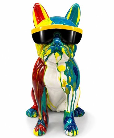 Renkli Dekoratif Polyester Bulldog Köpek Figürü Alk5472