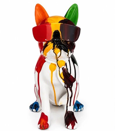 Renkli Dekoratif Polyester Bulldog Köpek Figürü Alk5473