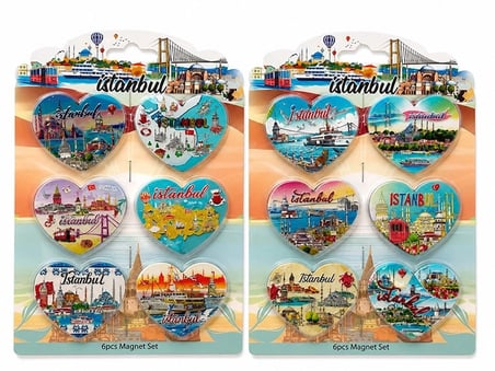 İstanbul Temalı Silikon Buzdolapı Süsü Magnet 6'Lı Set Alk5805