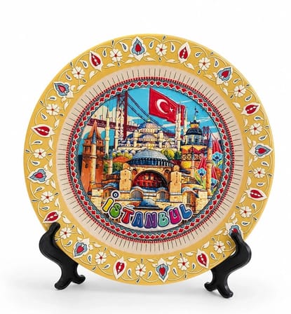 İstanbul Temalı Porselen Dekoratif Tabak 18 Cm Alk5842