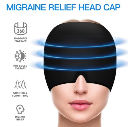 Migren Soğuk-Sıcak Kompres Maske | Baş Ağrısı Ve Stres Gidermeye Yardımcı Jel Maske