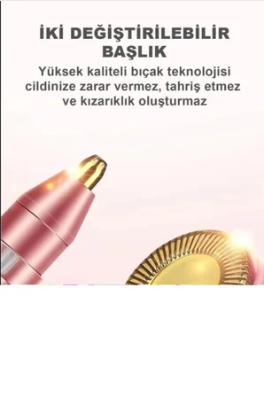 Çift Başlıklı Epilasyon Yüz Çene Işıklı Kıl Tüy Alma Mini Cep Epilasyonu