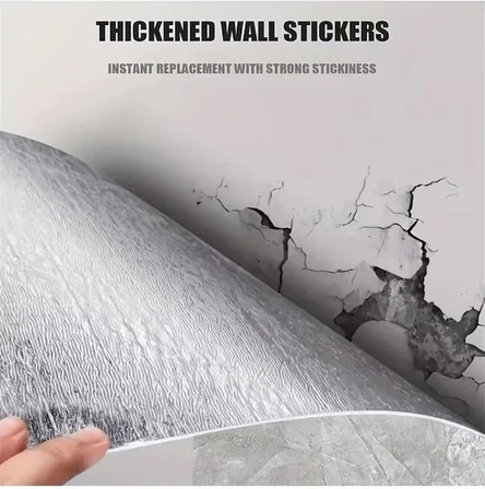 Siyah Mermer Desenli Alüminyum Plastik Duvar Sticker (30*30)