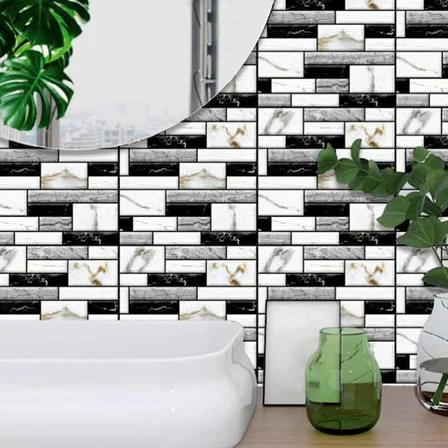 3D Mermer Görünümlü Kendinden Yapışkanlı Duvar Sticker