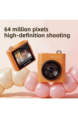 Mini Dijital Kamera 64Mp 16X Digital Zoom Retro Vintage 1.4’’Ekranlı Video Kamera Taşınabilir Tasarı