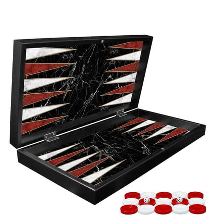 Özel Tasarlanmış Mermer Desenli Tavla