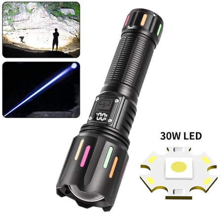 Ps-9954 30W Zoomlu Led Powerbank Özellikli Şarjlı Profesyonel El Feneri