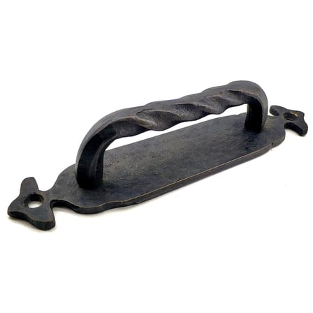 Antika Tarz Dekoratif Pirinç Burgulu Çekme Kol - 148X33 Mm, Oksit