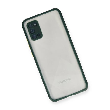 Samsung Galaxy A02S Kılıf Miami Şeffaf Silikon - Koyu Yeşil