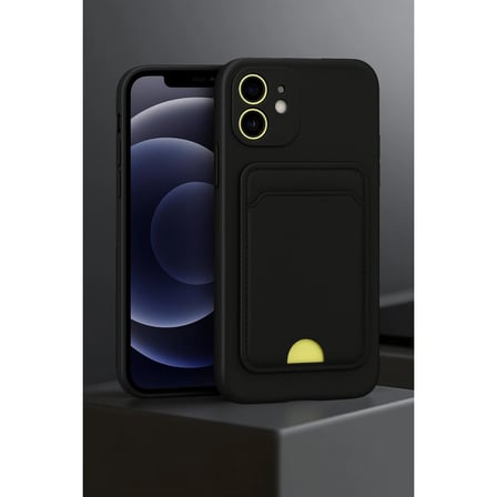 İphone 11 Kılıf Kelvin Kartvizitli Silikon - Siyah