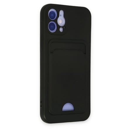 İphone 12 Kılıf Kelvin Kartvizitli Silikon - Siyah