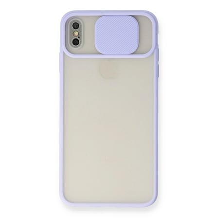 İphone Xs Max Kılıf Palm Buzlu Kamera Sürgülü Silikon - Lila