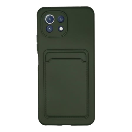 Xiaomi Mi 11 Kılıf Kelvin Kartvizitli Silikon - Koyu Yeşil