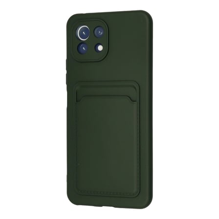 Xiaomi Mi 11 Kılıf Kelvin Kartvizitli Silikon - Koyu Yeşil