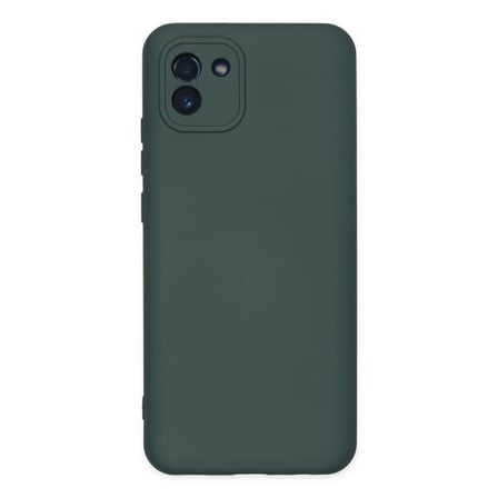 Newface Samsung Galaxy A03 Kılıf Nano İçi Kadife Silikon - Koyu Yeşil