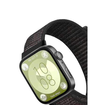 Huawei Fit 4 Hasırlı Cırtcırtlı Kordon - Siyah