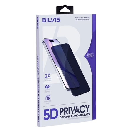 İphone 17 Air Bilvis 5D Privacy Diamond Hayalet Cam Ekran Koruyucu