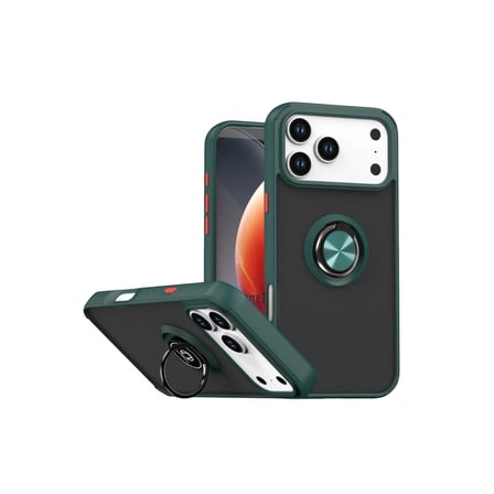 İphone 17 Pro Max Montreal Yüzüklü Silikon Kapak - Yeşil