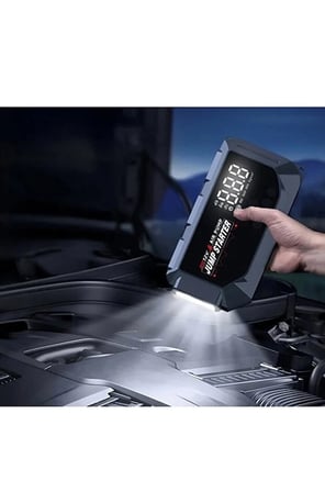 Vtn-605 Şarjlı 12.000 Mah Taşınabilir Çantalı Araç Akü Şarj Takviyeli Işıklı Hava Kompresörü