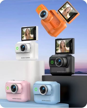 1080P Dijital Video Kamera (32Gb) Kart Dijital Vlog Fotoğraf Makinesi Türkçe Pembe