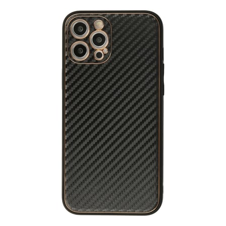 İphone 12 Pro Max Kılıf Coco Karbon Silikon - Siyah