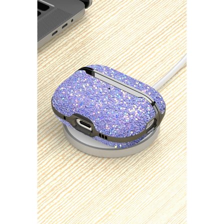 Onegif  Airpods Pro 2 (2.nesil) Bright Simli Airpods Kapak - Derin Mor