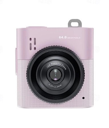 Dijital Kamera 64Mp 16X Digital Zoom 1.4’’Ekranlı Video Kamera Taşınabilir Tasarım Pembe
