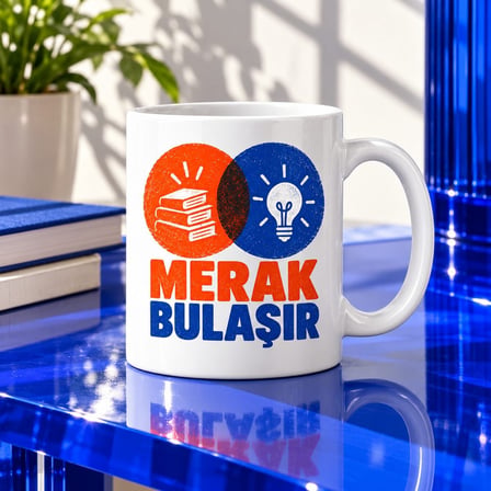 Merak Baskısı Tasarımlı Porselen Kupa - MODEL 684