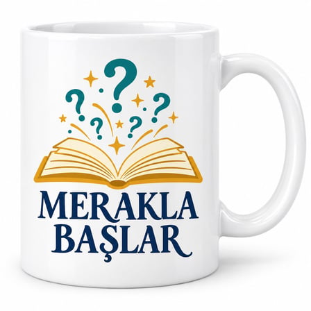 Merakla Başlar Tasarımlı Porselen Kupa - MODEL 299