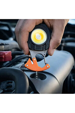 Q-Max Çok Fonksiyonlu Mini Led Lamba Anahtarlık ve Çakmak USB Şarjlı Kamp İçin Taşınabilir Tam 7 Modlu