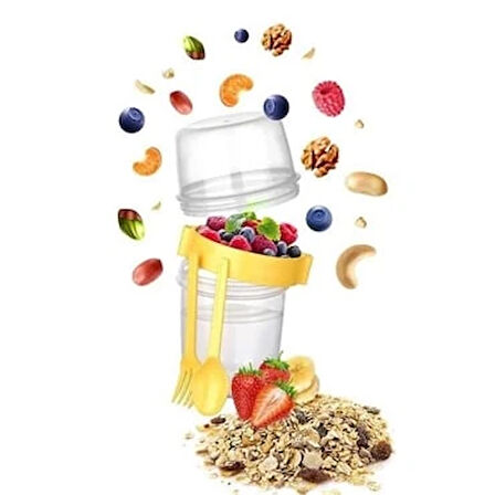 Kaşıklı Müsli Kabı 1100 ml