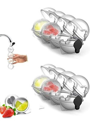 2 Adet Pratik Küre Buzluk Buz Kalıbı
