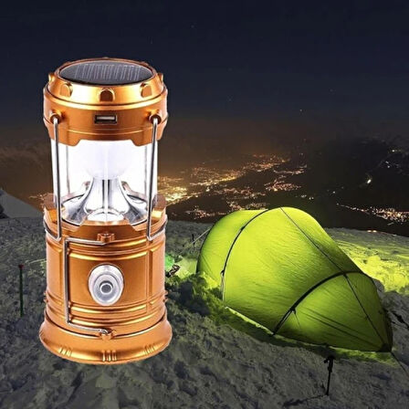 Güneş Enerjili Çok Fonksiyonlu Kamp Feneri + Kafa Bantlı Led Işık Ayarlanabilir Kafa Lambası