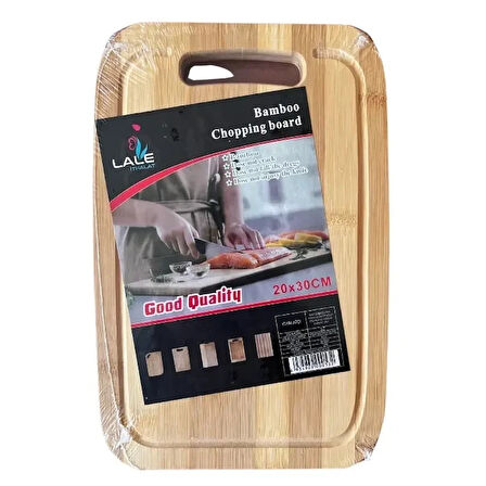 Bambu Kesme Tahtası+Ahşap Saplı Peynir Bıçağı Seti