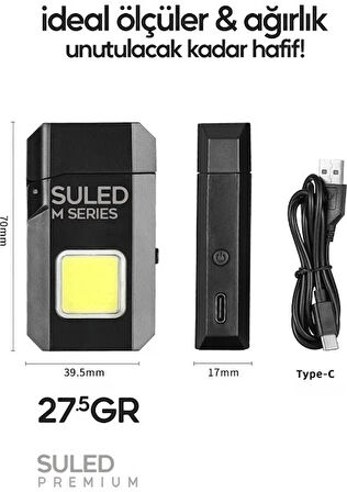Şarjlı Çakmak USB Şarjlı LED Fener M Serisi Kamp Çakmağı Cob LED Ce Rüzgardan Etkilenmez