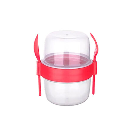 2 Adet Kaşıklı Müsli Kabı 800 ml