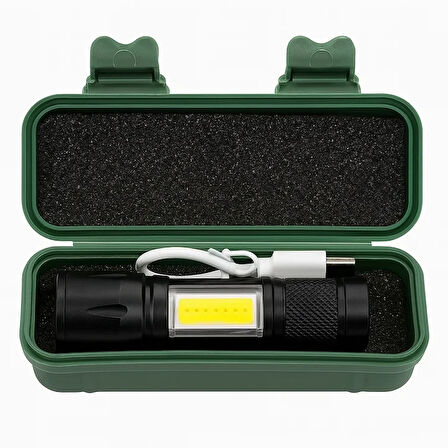 2 Adet Q-Max Xpe Usb Charge Zomlu El Feneri