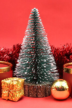 Kupa & Kar Küre & Mum & Buhurdanlık & Ahşap Zeminli Mini Çam Ağacı Hediye Seti