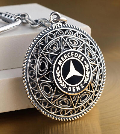MERCEDES LOGOLU TELKARİ GÜMÜŞ ANAHTARLIK 925 AYAR. 