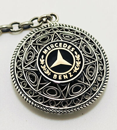 MERCEDES LOGOLU TELKARİ GÜMÜŞ ANAHTARLIK 925 AYAR. 