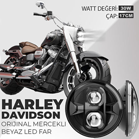 Harley Davidson Motosiklet Uyumlu Orijinal Mercekli Led Far