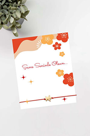 Şans Bilekliği & Turuncu Bubble Mum & Mini Kolonya & Ayna & 2'li Lavi Çikolata Hediye Seti