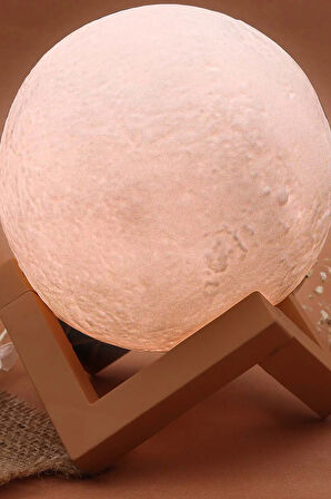 3D Ay Şeklinde Dekoratif Gece Lambası