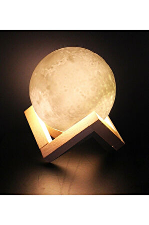 3D Ay Şeklinde Dekoratif Gece Lambası