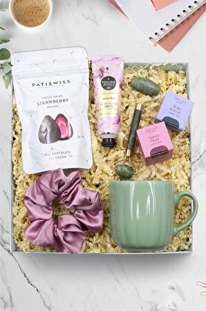 Patiswiss & El-Vücut Kremi & Kupa & Yeşim Taşı Yüz Masaj Aleti & 2li Bitki Çayı & Toka Hediye Seti