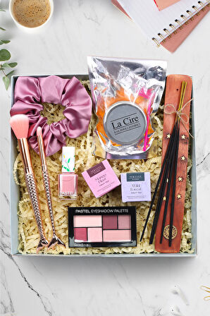 Kaş Şekillendirici & Tütsü & Toka & 2'li Bitki Çayı & Far Paleti-Oje & 2'li Makyaj Fırça Hediye Seti