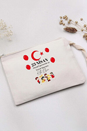 23 Nisan'a Özel Türk Bayrağı & Ham Bez El Çantası & 2'li Balon Hediye Seti