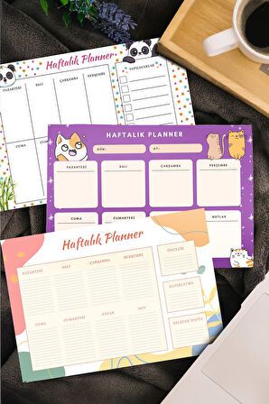 Sarı Touch Pen & Bloknot & Dikişli Mini Not Defteri & Haftalık Planner & Fosforlu Kalem Hediye Seti