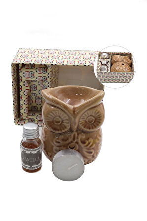 Baykuş Buhurdanlık & 2li Bitki Çayı & Eyüp Sabri Tuncer Krem & Kabak Lif & Duş Kese Hediye Seti